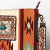 ADBGA267 American Darling Woven Pattern Saddle Blanket Tooled Leather Crossbody