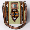 ADBGA267 American Darling Woven Pattern Saddle Blanket Tooled Leather Crossbody