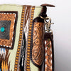 ADBGA267 American Darling Woven Pattern Saddle Blanket Tooled Leather Crossbody