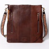 ADBGA267 American Darling Woven Pattern Saddle Blanket Tooled Leather Crossbody