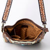 ADBGA267 American Darling Woven Pattern Saddle Blanket Tooled Leather Crossbody