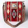 ADBGA267 American Darling Woven Pattern Saddle Blanket Tooled Leather Crossbody