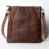 ADBGA267 American Darling Woven Pattern Saddle Blanket Tooled Leather Crossbody