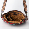 ADBGA267 American Darling Woven Pattern Saddle Blanket Tooled Leather Crossbody