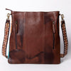 ADBGA267 American Darling Woven Pattern Saddle Blanket Tooled Leather Crossbody
