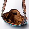 ADBGA267 American Darling Woven Pattern Saddle Blanket Tooled Leather Crossbody