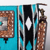 ADBGA267 American Darling Woven Pattern Saddle Blanket Tooled Leather Crossbody