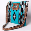 ADBGA267 American Darling Woven Pattern Saddle Blanket Tooled Leather Crossbody