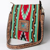 ADBGA268 American Darling Large Cross body Bag Hand-Woven Saddle Blanket Hand Tooled