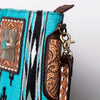ADBGA269 American Darling Aztec Pattern Woven Tooled Leather Fringed Crossbody
