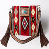 ADBGA269 American Darling Aztec Pattern Woven Tooled Leather Fringed Crossbody