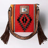 ADBGA269 American Darling Aztec Pattern Woven Tooled Leather Fringed Crossbody