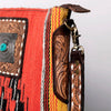 ADBGA269 American Darling Aztec Pattern Woven Tooled Leather Fringed Crossbody