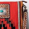 ADBGA269 American Darling Aztec Pattern Woven Tooled Leather Fringed Crossbody