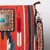 ADBGA269 American Darling Aztec Pattern Woven Tooled Leather Fringed Crossbody
