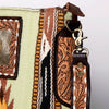 ADBGA269 American Darling Aztec Pattern Woven Tooled Leather Fringed Crossbody