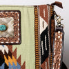 ADBGA269 American Darling Aztec Pattern Woven Tooled Leather Fringed Crossbody