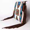ADBGA270 American Darling Carved Leather and Woven Saddle Blanket Fringed Crossbody