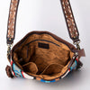 ADBGA270 American Darling Carved Leather and Woven Saddle Blanket Fringed Crossbody
