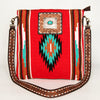 ADBGA271 American Darling Hand Tooled Leather Woven Southwestern Crossbody Purse