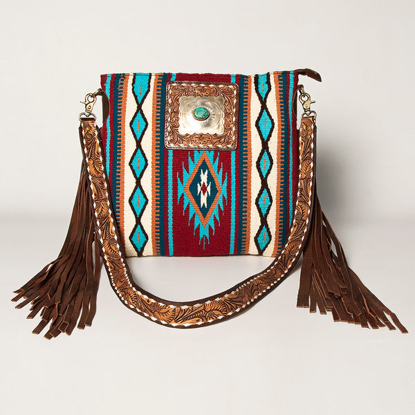 ADBGA272 American Darling Large Cross body Bag Hand-Woven Saddle Blanket Leather