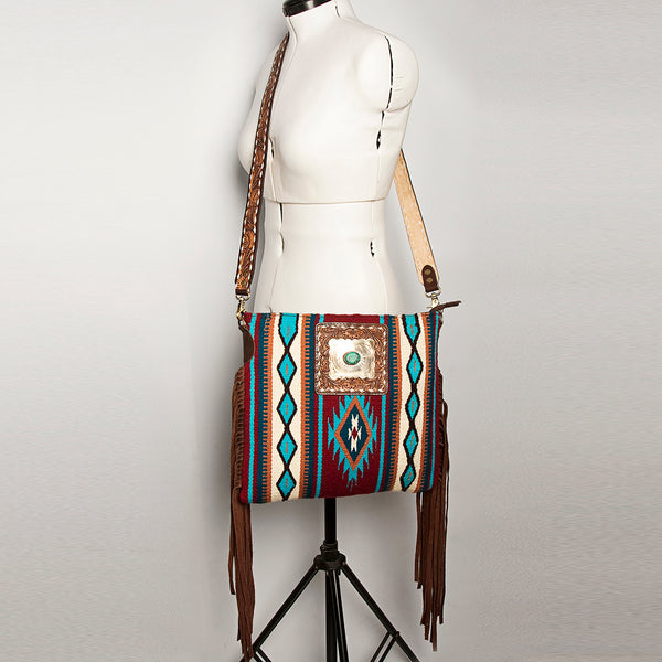 ADBGA272 American Darling Large Cross body Bag Hand-Woven Saddle Blanket Leather