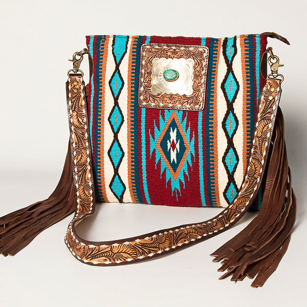 ADBGA272 American Darling Large Cross body Bag Hand-Woven Saddle Blanket Leather