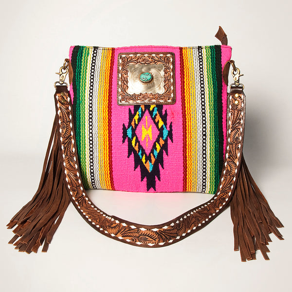 ADBGA272 American Darling Large Cross body Bag Hand-Woven Saddle Blanket Leather