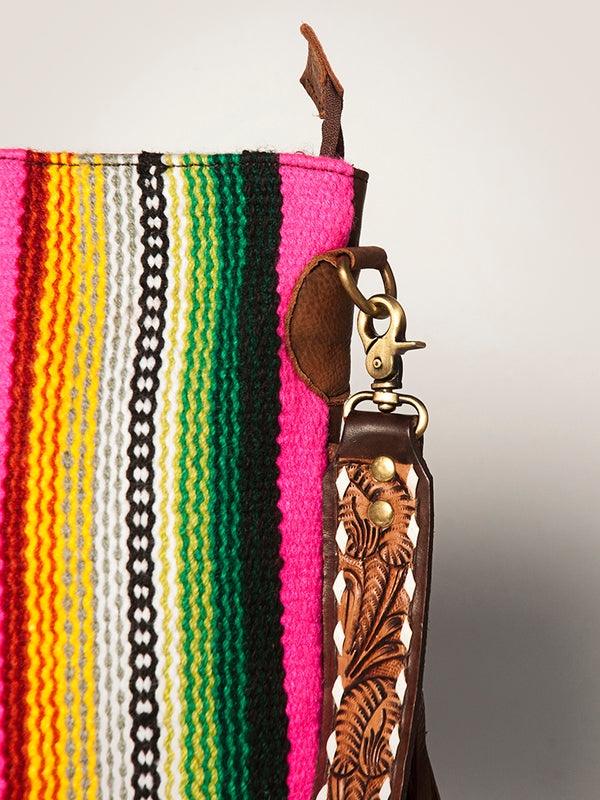 ADBGA272 American Darling Large Cross body Bag Hand-Woven Saddle Blanket Leather