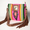 ADBGA272 American Darling Large Cross body Bag Hand-Woven Saddle Blanket Leather