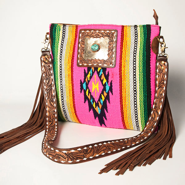 ADBGA272 American Darling Large Cross body Bag Hand-Woven Saddle Blanket Leather