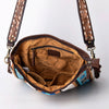 ADBGA273A American Darling Western Woven Fringed Tooled Leather Crossbody Messenger