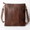 ADBGA274A American Darling Handcrafted Woven Crossbody Bag With Tooled Leather Strap