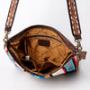ADBGA274A American Darling Handcrafted Woven Crossbody Bag With Tooled Leather Strap