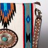 ADBGA274A American Darling Handcrafted Woven Crossbody Bag With Tooled Leather Strap