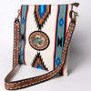 ADBGA274A American Darling Handcrafted Woven Crossbody Bag With Tooled Leather Strap