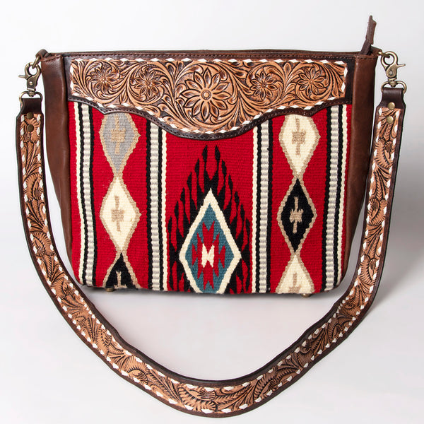 ADBGA275 American Darling Messenger Bag Hand Woven Saddle Blanket Leather