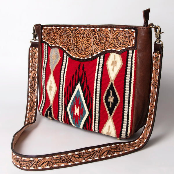 ADBGA275 American Darling Messenger Bag Hand Woven Saddle Blanket Leather