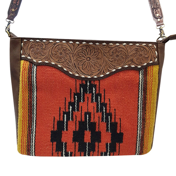 ADBGA275 American Darling Messenger Bag Hand Woven Saddle Blanket Leather