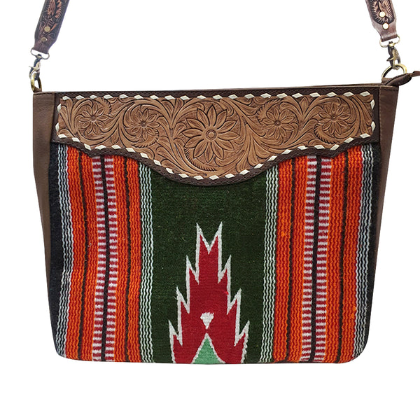 ADBGA275 American Darling Messenger Bag Hand Woven Saddle Blanket Leather