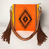 ADBGA277 American Darling Southwestern Handwoven Saddle Blanket Fringe Crossbody Bag