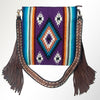 ADBGA277 American Darling Southwestern Handwoven Saddle Blanket Fringe Crossbody Bag
