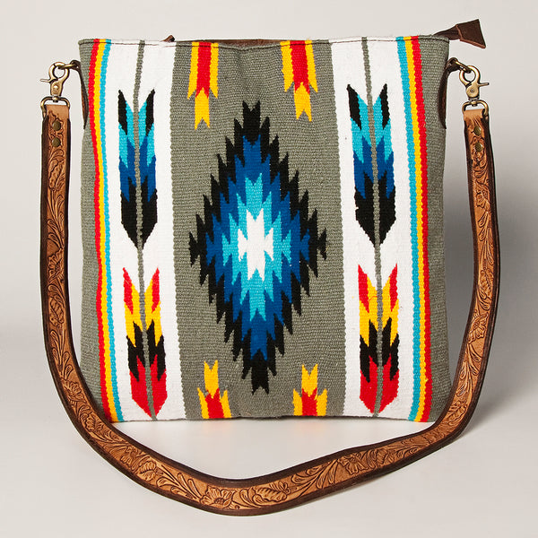 ADBGA278 American Darling Southwestern Woven Saddle Blanket Crossbody Bag