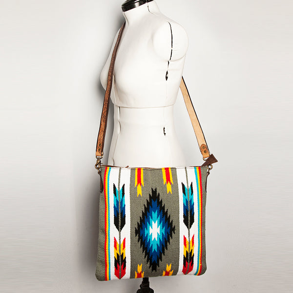 ADBGA278 American Darling Southwestern Woven Saddle Blanket Crossbody Bag