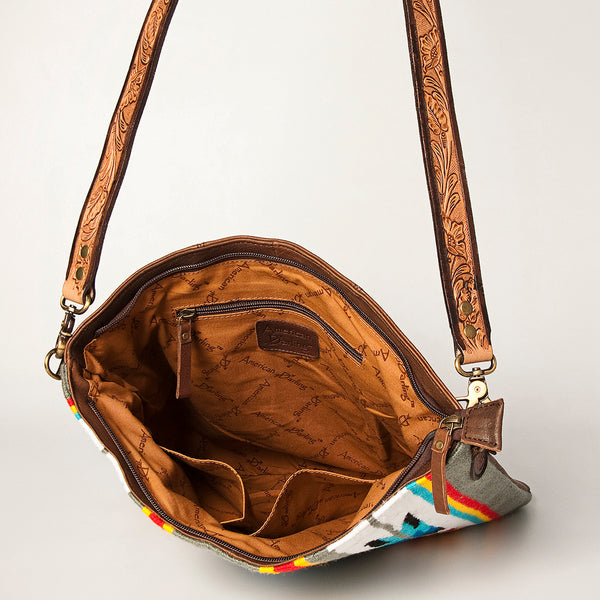 ADBGA278 American Darling Southwestern Woven Saddle Blanket Crossbody Bag