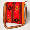 ADBGA278 American Darling Southwestern Woven Saddle Blanket Crossbody Bag