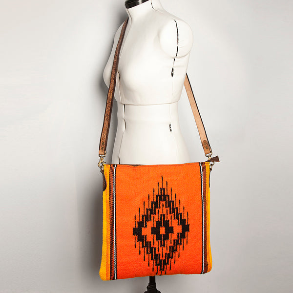 ADBGA278 American Darling Southwestern Woven Saddle Blanket Crossbody Bag