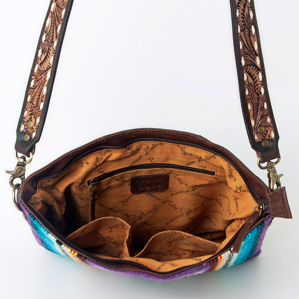ADBGA278 American Darling Southwestern Woven Saddle Blanket Crossbody Bag