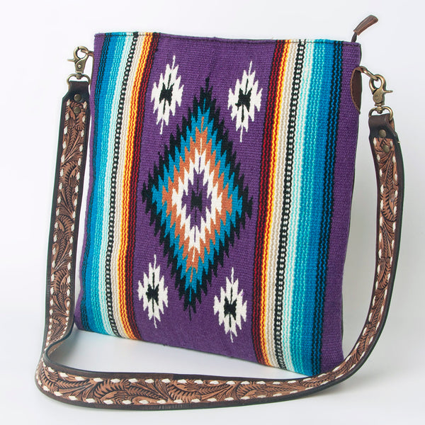 ADBGA278 American Darling Southwestern Woven Saddle Blanket Crossbody Bag