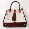 ADBGA279 American Darling Tote Bag Hair-On Cowhide Genuine Leather Hand Tooled